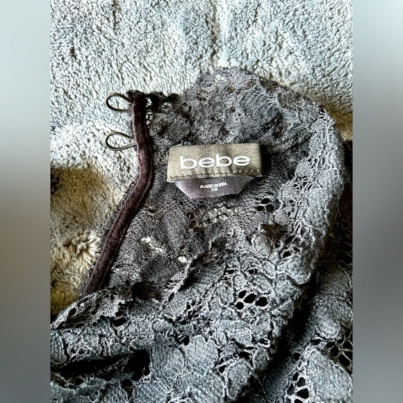 Bebe Black Lace Top Size XS - Picture 3 of 4